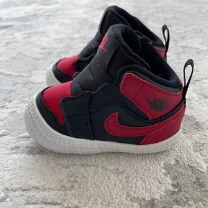Nike Jordan 1 Crib Bootie Red/ Black/ White style number AT3745-23 SIZE 2C